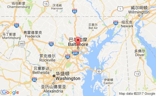 美国海运港口巴尔的摩baltimore,md港口地图