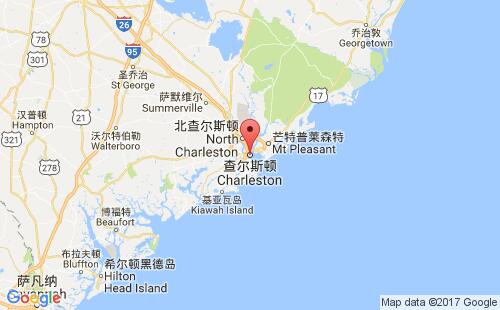 美国海运港口查尔斯顿charleston,sc港口地图