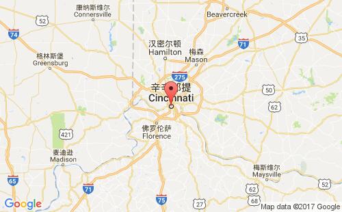 美国海运港口辛辛那提cincinnati,oh港口地图