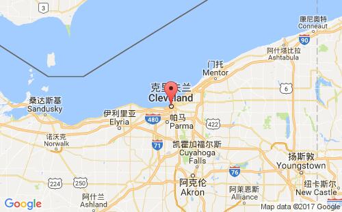 美国海运港口克利夫兰cleveland,oh港口地图