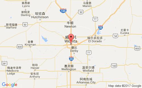 美国海运港口威奇托wichita,ks港口地图