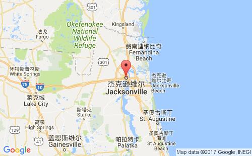 美国海运港口杰克逊维尔jacksonville,fl港口地图