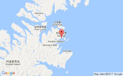 美国海运港口科迪亚克kodiak港口地图