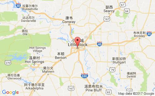 美国海运港口小石城little rock,ar港口地图