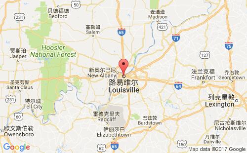 美国海运港口路易维尔louisville,ky港口地图