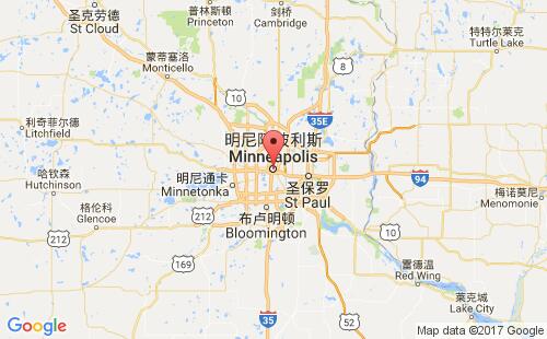 美国海运港口明尼阿波利斯minneapolis,mn港口地图