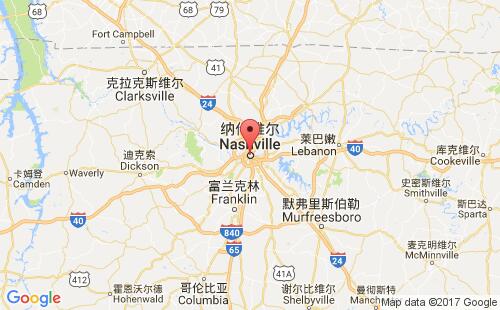 美国海运港口纳什维尔nashville,tn港口地图