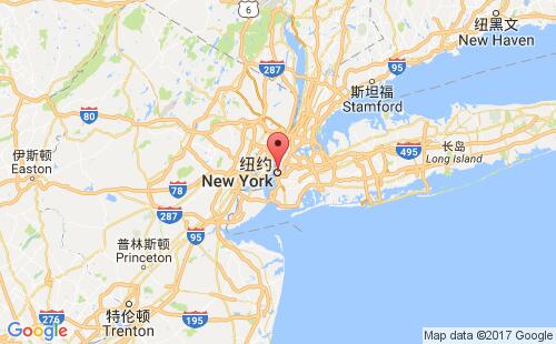 美国海运港口纽约new york,ny港口地图