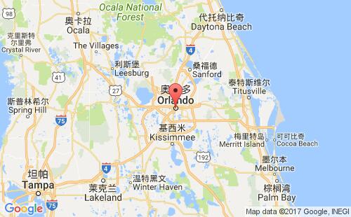 美国海运港口奥兰多orlando,fl港口地图