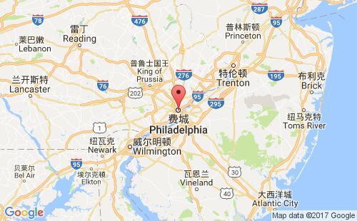 美国海运港口费城philadelphia,pa港口地图