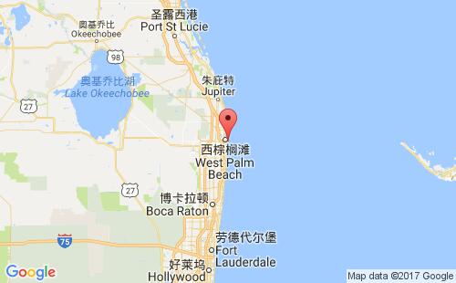 美国海运港口棕榈滩palm beach港口地图