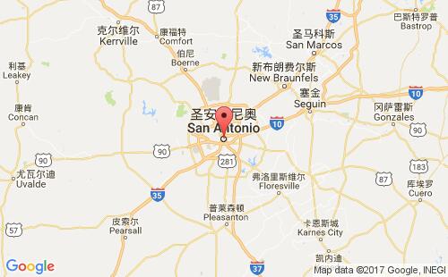 美国海运港口圣安东尼奥san antonio,tx港口地图