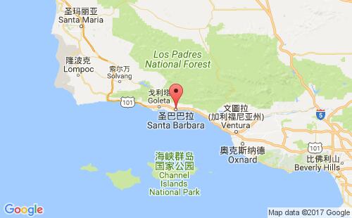 美国海运港口圣巴巴拉santa barbara港口地图