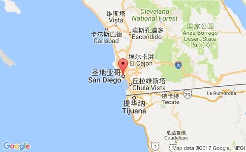 美国海运港口圣迭戈san diego,ca港口地图