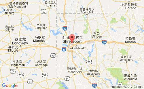 美国海运港口什里夫波特shreveport,la港口地图