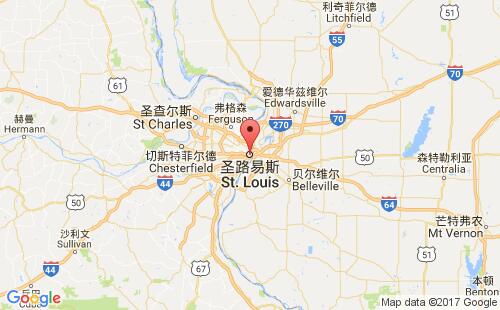 美国海运港口圣路易斯st.louis,mo港口地图