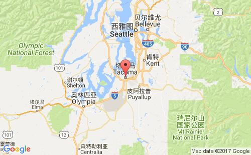 美国海运港口塔科马tacoma,wa港口地图