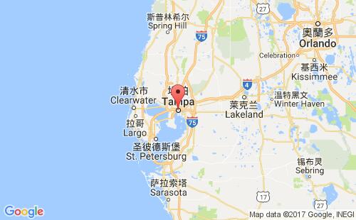 美国海运港口坦帕tampa,fl港口地图