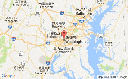 美国海运港口华盛顿washington,dc港口地图