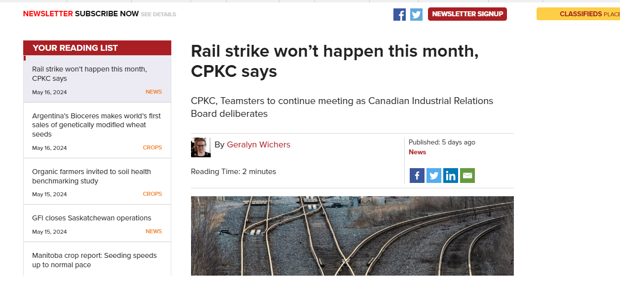 加拿大铁路最新消息：罢工延迟